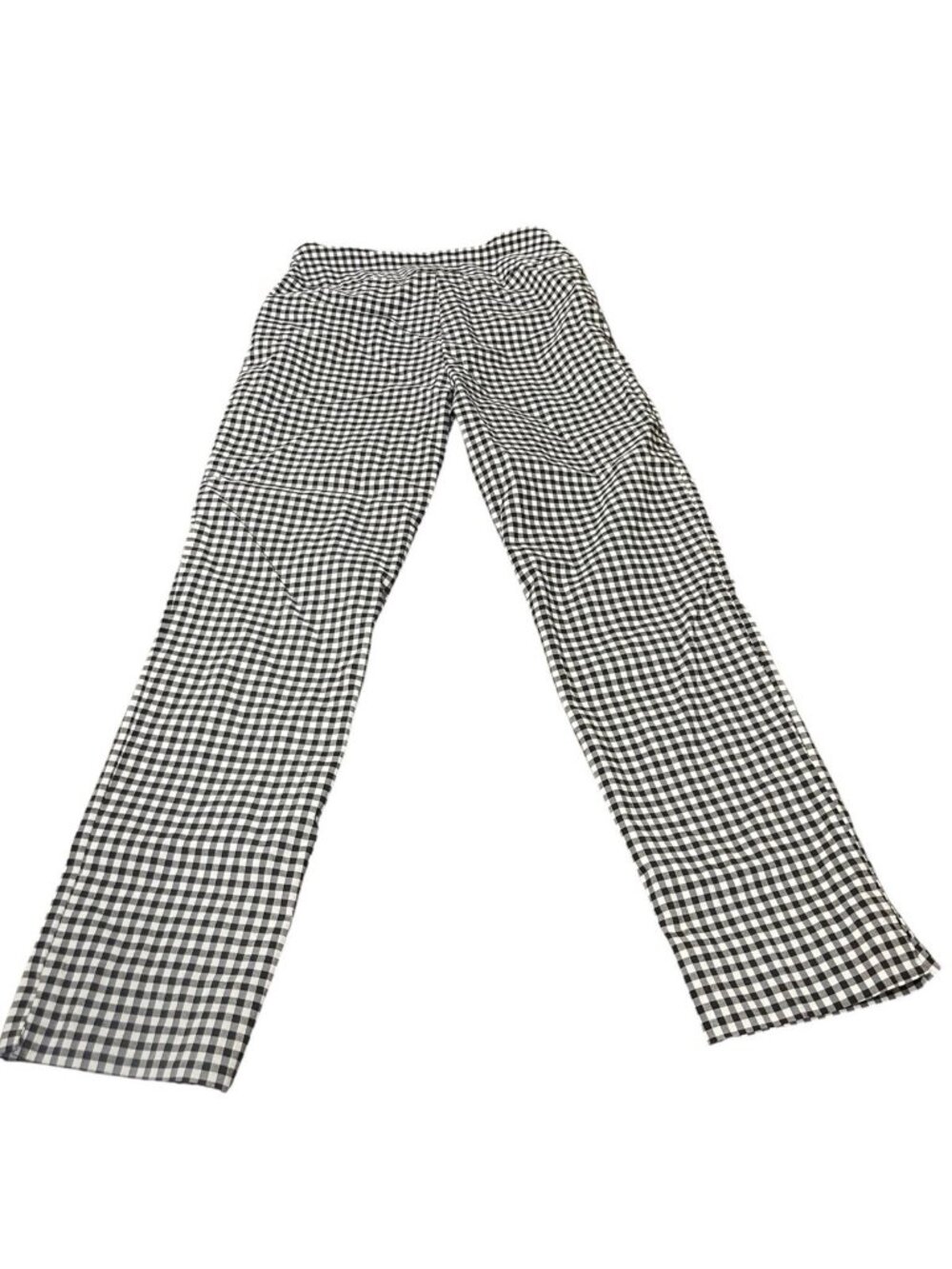 ZAC & RACHEL Womens Size 8 Black White Gingham Pull On Ankle Pants Elastic Waist